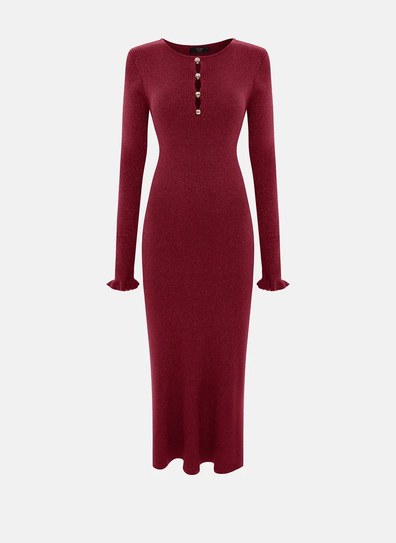 ليتشي فستان ميدي من الفسكوز بلمعة معدنية